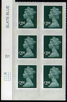 Cylinder block of £2 MA13 stamp.