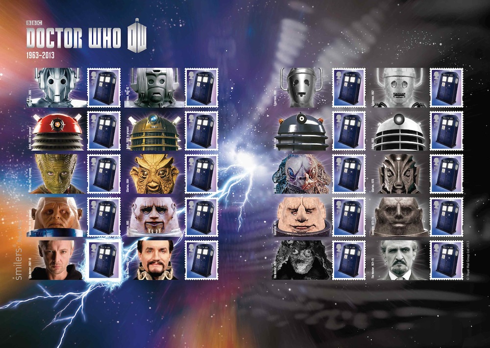 Generic Smiler sheet of Dr Who stamps.