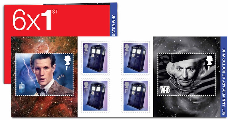 Dr who retail book of 6 stamps.