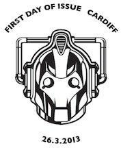 Dr Who Cyberman official Cardiff first day postmark.