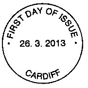 Cardiff non-pictorial FD postmark for Dr Who stamps..