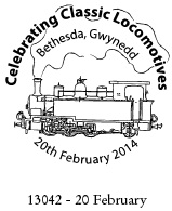 Postmark showing locomotive.