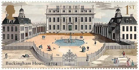 Stamp showing Buckingham Palace 1714.