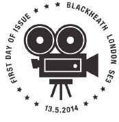 Postmark showing movie camera.