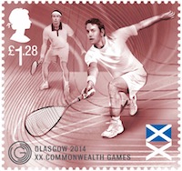 Commonwealth Games £1-28 stamp - squash.