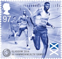Commonwealth games 97p Marathon stamp.