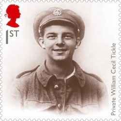 Great War 1st class Private Ticke stamp.