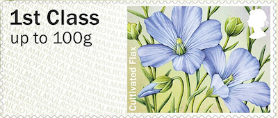 Post and Go stamp showing Cultivated Flax.