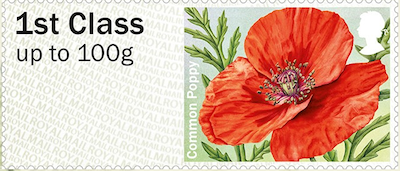 Faststamp showing Common Poppy.