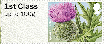 Post and Go stamp with Spear Thistle.