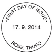 Official non-pictorial Postmark for Rose, truro. showing dog violet.