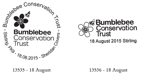 Two postmarks for Bumblebee Consewrvation Trust.