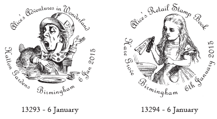 Alice in Wonderland postmarks.