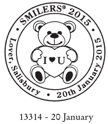 Postmark showing teddy bear.