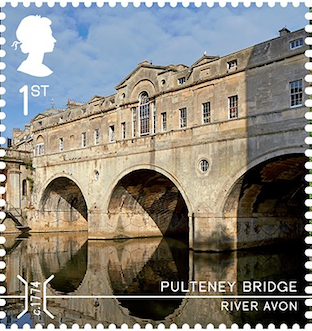 Pulteney Bridge Bath - has a stamp shop on it.