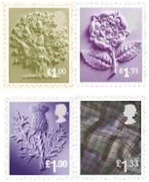 England and Scotland £1 and £1-33 stamps for new postage rates.