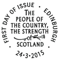 Edinburgh first day postmark for new definitives.
