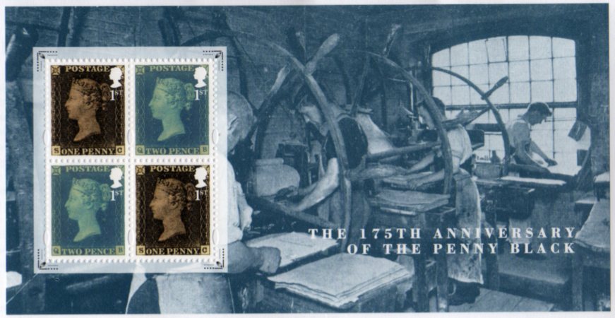 175th Anniversary of the Penny Black stamp Miniature sheet.