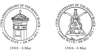 Postmarks showing early Postbox, and Britannia.