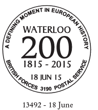 Battle of Waterlooanniversary postmark.
