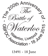 Battle of Waterloo firt day postmark.