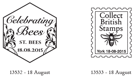 Two special postmarks for British Bees stamps.