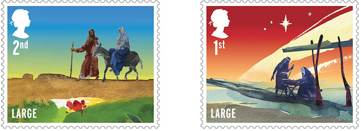 Large Letter 2015 Christmas stamps.