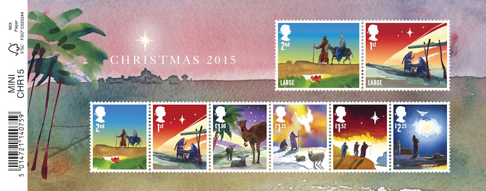 Christmas 2015 Miniature sheet of 8 stamps