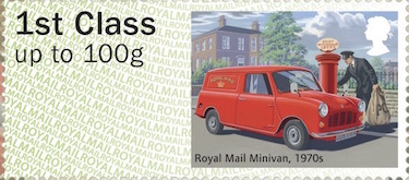 Faststamp showing 1970s Royal Mail mini-van.
