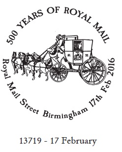 Postmark showing mailcoach.