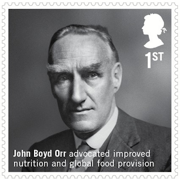 1st class stamp showing John Boyd Orr.