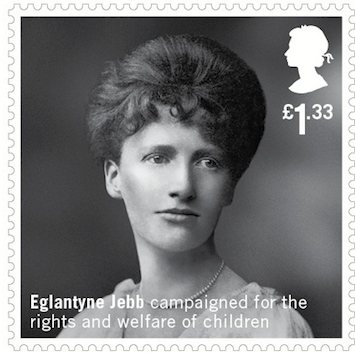 Stamp showing Eglantyne Jebb.