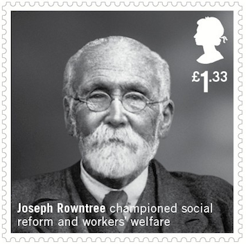 Stamp showing Joseph Rowntree.