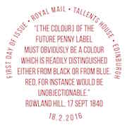 First Day Postmark for Penny Red PSB.