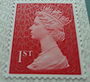 1st class definitive stamp from RAF retail booklet.
