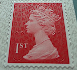 1st class definitive stamp from RAF retail booklet.