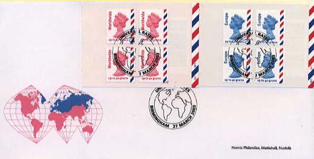 Norvic fdc for universal airmail stamp booklets.