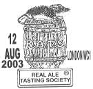 'rat on beer-barrel' emblem of the 'Real Ale Tasting Society'