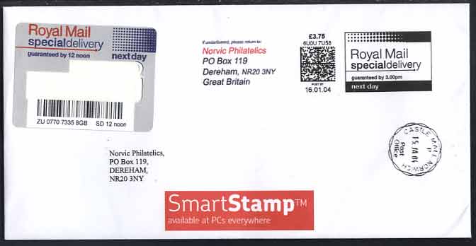 First Day Cover of SmartStamp Special Delivery Service