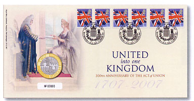 Act of Union commemorative coin cover.