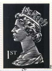 letterpress large black Machin head stamp.