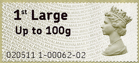 1st class Large letter Faststamp with Machin head, Bristol issue.
