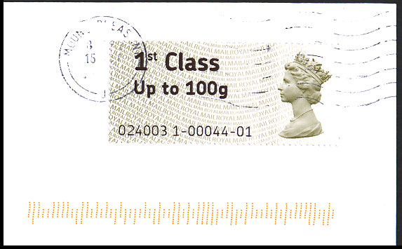 1st class Letter Faststamp from Ludgate Circus on day of issue.