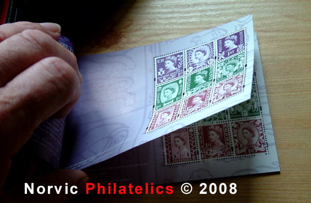 photograph showing Regionals Anniversary prestige stamp book with pane 1 duplicated.