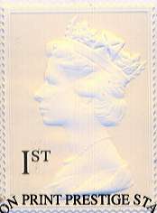 embossed white large Machin head stamp.