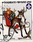 Sheffield Scout Stamp 1988 Reindeer & Sleigh.