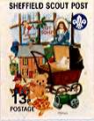 Sheffield Scout Stamp 1992 Teddy bear, pram and dolls' house.