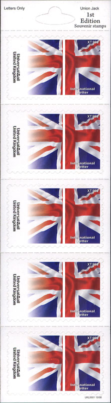 UniversalMail UK Letters stamp sheet Union Flag.