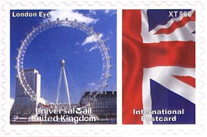 UniversalMail UK Postcard stamp Oct 2008: The London Eye.