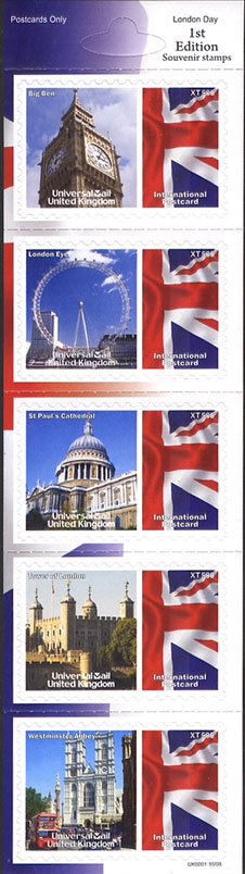UniversalMail UK stamp sheet London Day.